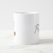 Rustikales Wasserfarben Hirsch und Botanische Weih Jumbo-Tasse (Vorderseite)