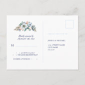 Rustikales Wasserfarben-Hydrangea Wedding RSVP Postkarte (Rückseite)