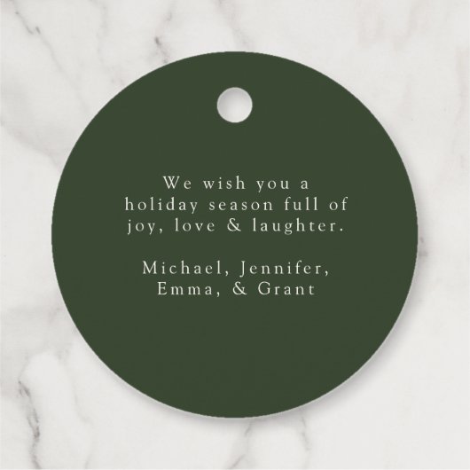 Rustikales Wasserfarben Kieferkraut Frohe Weihnach Geschenkanhänger (Rückseite)