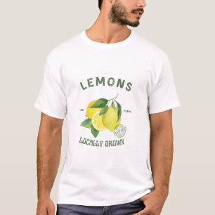 Rustikales Wasserfarben-Limonen-T-Shirt – Vintage- T-Shirt