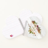 Rustikales Wasserfarben-Rosenbouquet-Monogramm Notizblock (Innenseite)