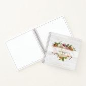 Rustikales Wasserfarben-Rosenbouquet-Monogramm Notizblock (Innenseite)