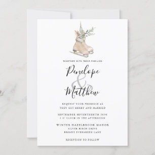 Rustikales Wasserfarben Saisonblumeneis-Skaten Einladung