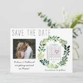 Rustikales Wasserfarben Save the Date Kalenderherz Ankündigung (Stehend Vorderseite)