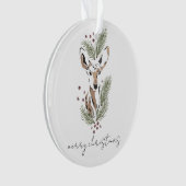 Rustikales Wasserfarben-Waldhirsch-Weihnachtsanden Ornament (Vorderseite)