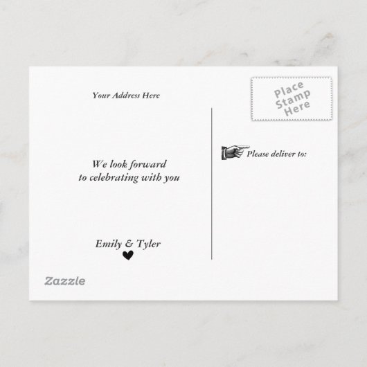 Rustikales Wasserfarbengebirge Pinienwald Rett Dat Ankündigungspostkarte (Rückseite)