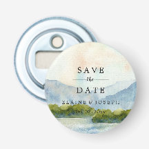 Rustikales Wasserfarbengebirge Save the Date See