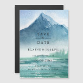 Rustikales Wasserfarbengebirge Save the Date See Magnetkarte (Vorne/Hinten)