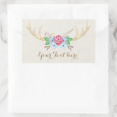 Rustikales Wasserfarbengeflecht mit Blume Rechteckiger Aufkleber (Tasche)