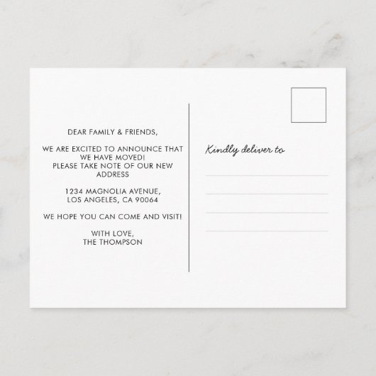 Rustikales Wasserfarbenhaus Zuhause, das wir versc Ankündigungspostkarte (Rückseite)