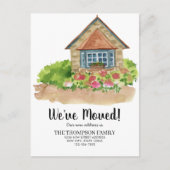 Rustikales Wasserfarbenhaus Zuhause, das wir versc Ankündigungspostkarte (Vorderseite)