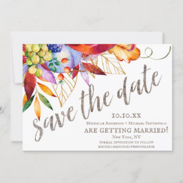 Rustikales Wasserfarbenherd Blumenholz Save the Da Date
