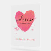 Rustikales Wasserfarbenherz Begrüßungszeichen Acrylschild (Winkel)