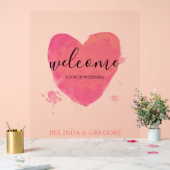 Rustikales Wasserfarbenherz Begrüßungszeichen Acrylschild (Hochzeit)