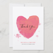 Rustikales Wasserfarbenherz Dankeskarte (Rückseite)