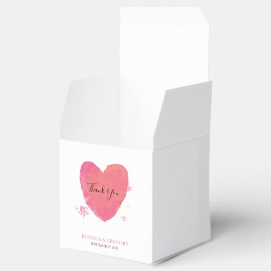 Rustikales Wasserfarbenherz Geschenkschachtel (Geöffnet)