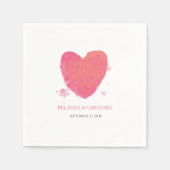 Rustikales Wasserfarbenherz Serviette (Vorderseite)