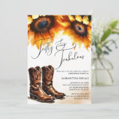 Rustikales Wasserfarbenland 50. Geburtstag Einladung (Stehend Vorderseite)