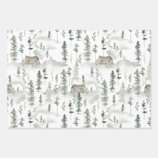 Rustikales Wasserfarbenland Kariert mit Name Geschenkpapier Set (Vorderseite 2)