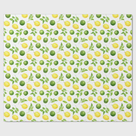 Rustikales Wasserfarbenmuster Limes & Greenery Mus Geschenkpapier (Flach)