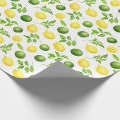 Rustikales Wasserfarbenmuster Limes & Greenery Mus Geschenkpapier (Ecke)