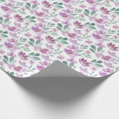 Rustikales Wasserfarbenrosa Blumenmuster Geschenkpapier (Ecke)