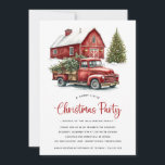 Rustikales Wasserfarbenroter Lkw Weihnachts-Party Einladung<br><div class="desc">Rustikale Weihnachtsweihnachtsweihnachtsfeier - Unsere feierliche Weihnachtsfeier-Party Einladung mit einem Vintagen roten LKW vor einer klassischen Roten Scheune und einem Weihnachtsbaum mit neu gefallenem Schnee. Was für eine schöne Art, Ihre Familie und Freunde zu Ihrem bevorstehenden Feiertag einzuladen! Unsere einfach zu bedienende Vorlage macht es Ihnen einfach, Ihre Einladung mit all...</div>