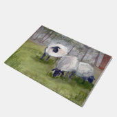 Rustikales Wasserfarbenschaf Fußmatte (Schrägansicht)