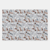 Rustikales Wasserfarbenspringen im Winter Geschenkpapier Set (Vorderseite 2)