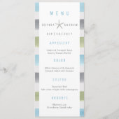 Rustikales Wasserfarbenstreifen Strandmenü Menükarte (Vorderseite)