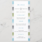 Rustikales Wasserfarbenstreifen Strandmenü Menükarte (Vorderseite)