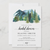 Rustikales Wasserfarbgebirge Pine Brautparty Einladung (Vorderseite)