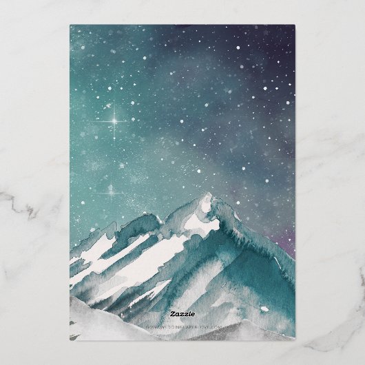 Rustikales Wasserfarbgebirge Pine Brautparty Folieneinladung (Rückseite)