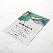 Rustikales Wasserfarbgebirge Pine Brautparty Folieneinladung (Gedreht)