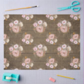 Rustikales Wasserfarbskript Ephemera Decoupage Seidenpapier (Basteln)