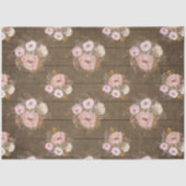 Rustikales Wasserfarbskript Ephemera Decoupage Seidenpapier (Vorderseite)