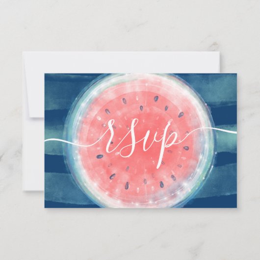 Rustikales Wassermelon RSVP Karte (Rückseite)
