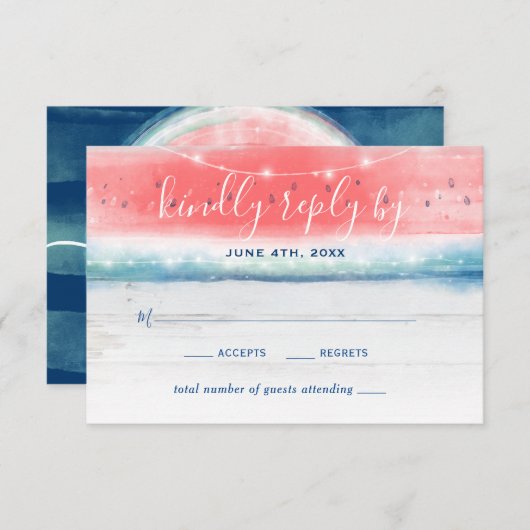 Rustikales Wassermelon RSVP Karte (Vorne/Hinten)