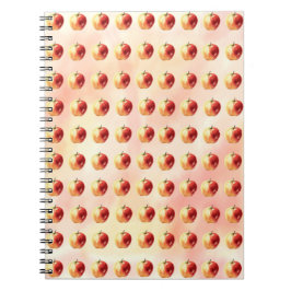 Rustikales Watercolor Apple Muster Spiral Notebook Notizblock