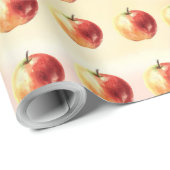 Rustikales Watercolor-Apple-Musterpapier Geschenkpapier (Rolleneckpunkt)