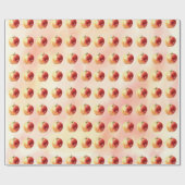 Rustikales Watercolor-Apple-Musterpapier Geschenkpapier (Flach)