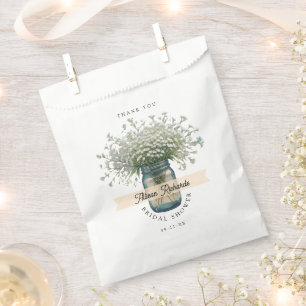 Rustikales Watercolor Baby's Atem Brautparty Geschenktütchen