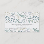 Rustikales Watercolor-Blätter und Laub Visitenkarte (Rückseite)