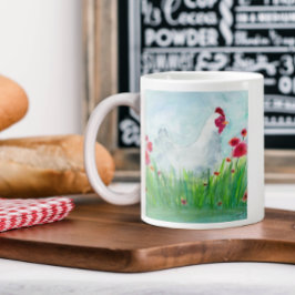 Rustikales Watercolor-Hühnchen Jumbo-Tasse