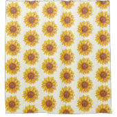 Rustikales Watercolor Sonnenblumenmuster Bauernhof Duschvorhang (Vorderseite)