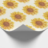 Rustikales Watercolor Sonnenblumenmuster Bauernhof Geschenkpapier (Ecke)