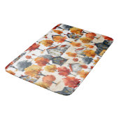 Rustikales Watercolor Wald Village Muster Badematte (Schrägansicht)