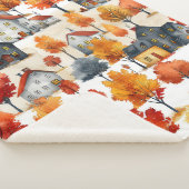 Rustikales Watercolor Wald Village Muster Sherpadecke (3/4)