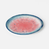 Rustikales Watercolor Watermelon Party Paper Telle Pappteller (Schrägansicht)