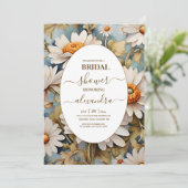 Rustikales Watercolor White Daisy Brautparty Einladung (Stehend Vorderseite)